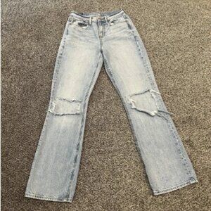 American Eagle Jeans Womens 0 Blue 90s Bootcut Mid Rise Light Wash Denim